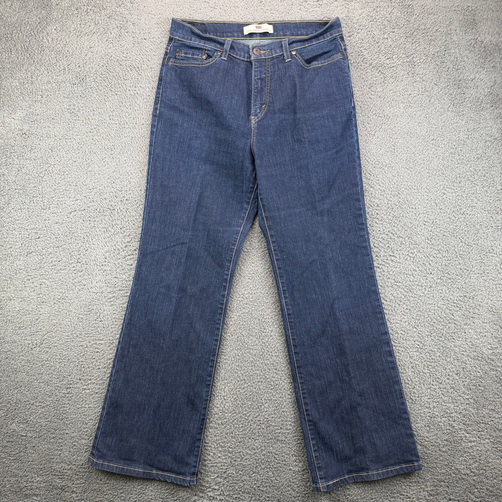 Levis 512 Perfectly Slimming Bootcut Jeans Dark Wash Blue 12S W31 L30 Womens